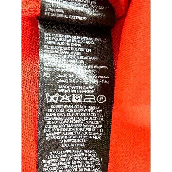 Ted Baker London Calizee Womens Mini Dress Sz M Red Skater Lace Insert Pocket H4 - Picture 11 of 12